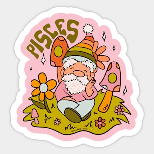 Pisces Gnome Sticker